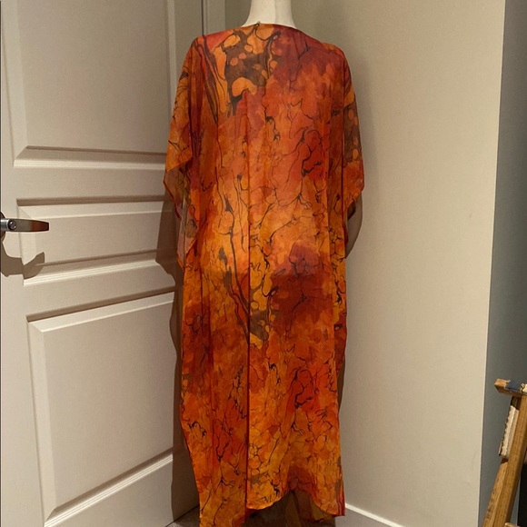 Soft Surroundings Orange and Green Maxi Dress - Picture 3 of 5